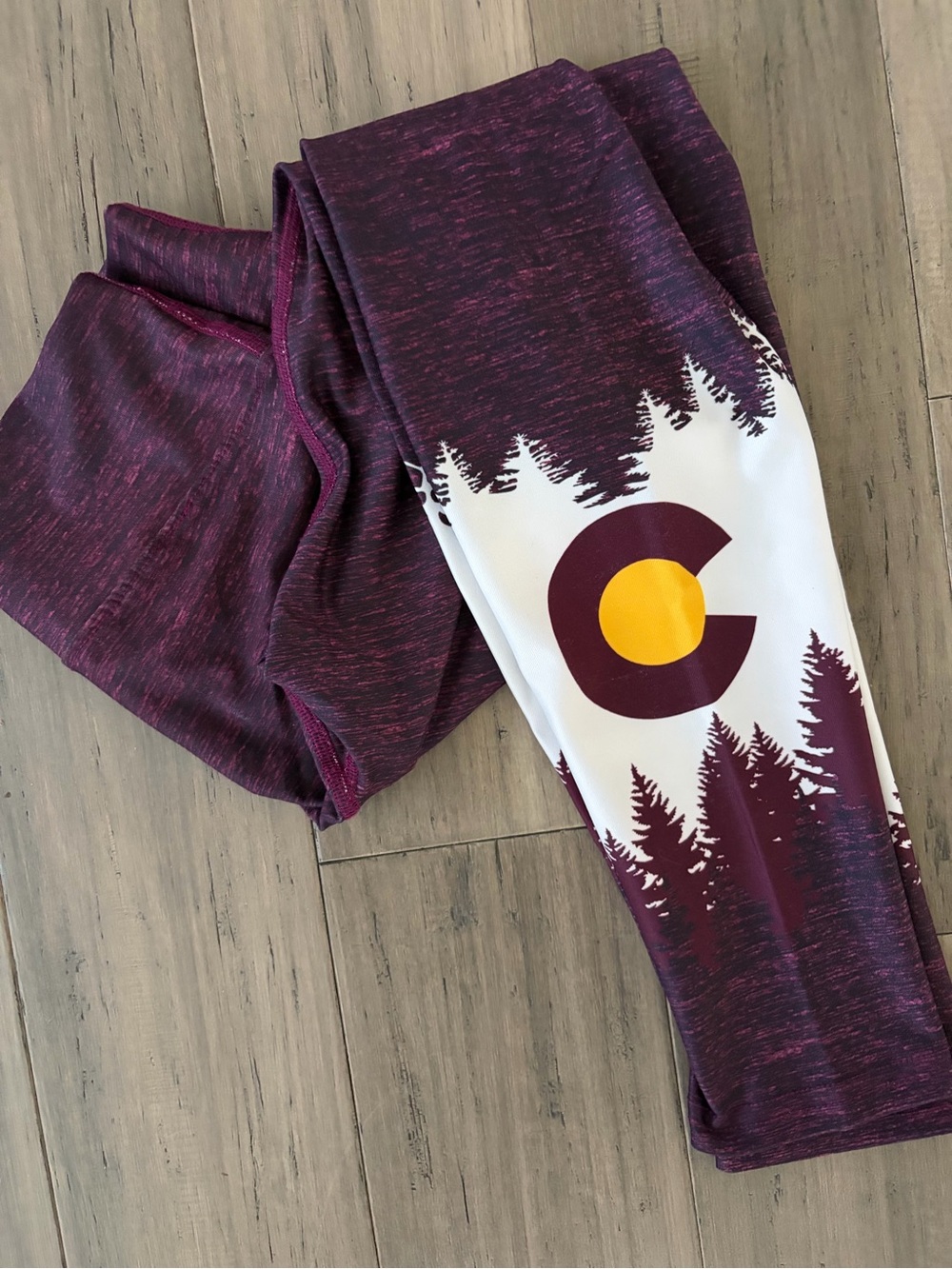 Colorado Leggings - Aksels brand - burgundy/white/yellow - size M